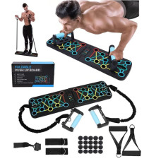 Багатофункціональна дошка для віджимань 11-в-1 Push Up Rack Board Тренажер з еспандерами та упорами