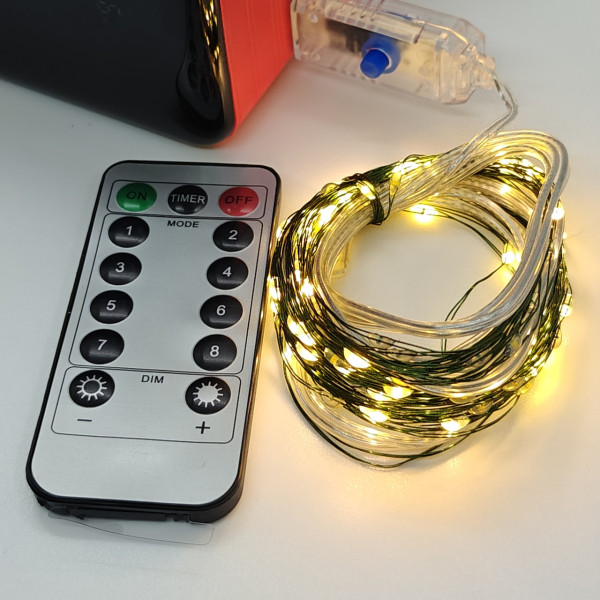 Гірлянда Роса USB, 100 метрів, 1000 LED на зеленому дроті з пультом, світлодіодна гірлянда для ялинки