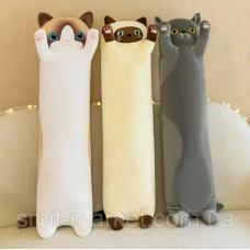 Кот батон сиамский длинный кот-батон, мягкая игрушка 110