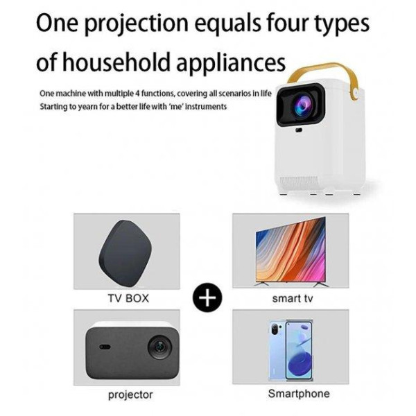 Домашній проєктор E350 4K HD з Android 11.0, дводіапазонним Wi-Fi 6.0, яскравістю 800 ANSI люмен і Bluet