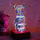 Нічник 3D Ведмедик феєрверк Bearbrick LED RGB 8 кольорів