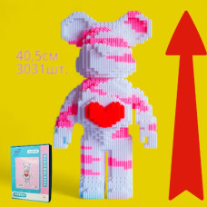 Конструктор 3D Magic Blocks у формі ведмедика Bearbrick "Kisses" Серце 3031 деталь