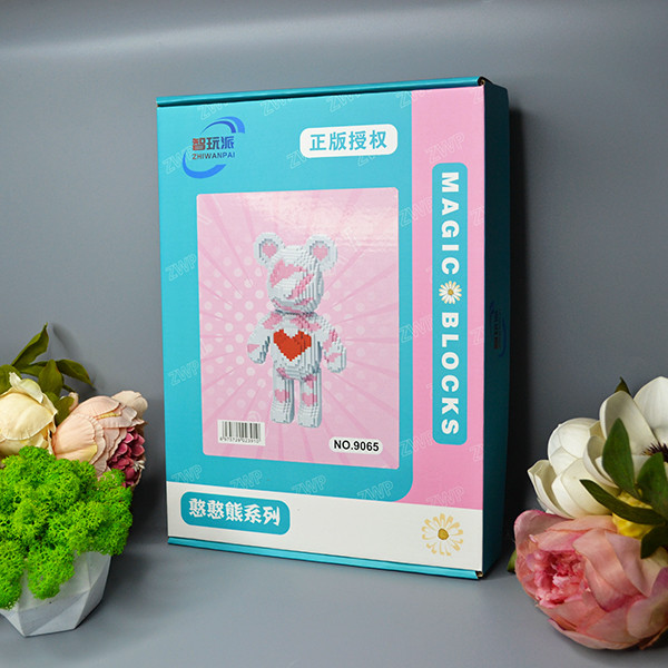 Конструктор 3D Magic Blocks у формі ведмедика Bearbrick "Kisses" Серце 3031 деталь