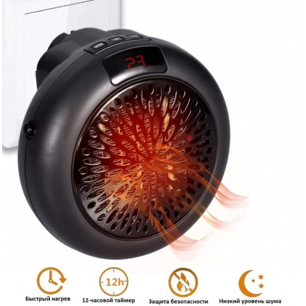 Портативний електричний нагрівач Warm Air Blower 900W, маленький настінний тепловентилятор із дисплеєм