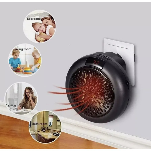 Портативний електричний нагрівач Warm Air Blower 900W, маленький настінний тепловентилятор із дисплеєм