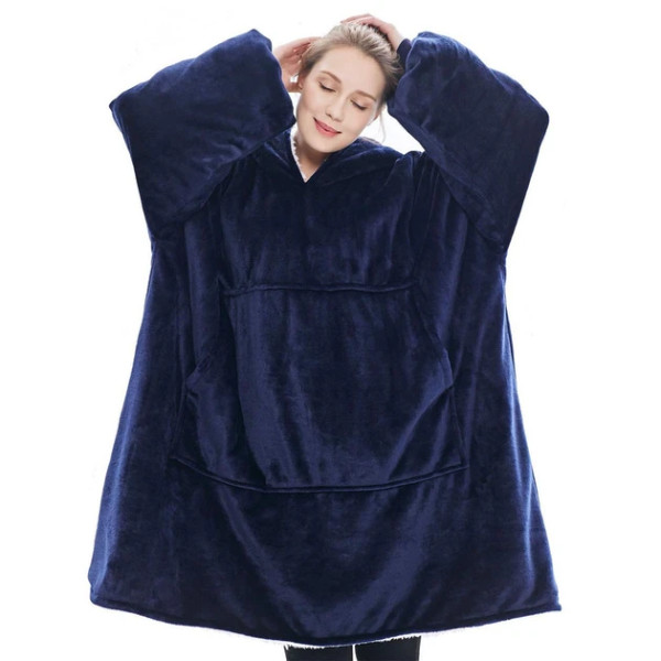 Толстовка плед Huggle Hoodie з рукавами 80 x 100 см теплий худі з капюшоном і великою кишенею для рук унісекс