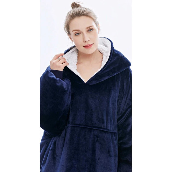 Толстовка плед Huggle Hoodie з рукавами 80 x 100 см теплий худі з капюшоном і великою кишенею для рук унісекс