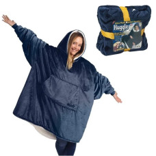 Толстовка плед Huggle Hoodie з рукавами 80 x 100 см теплий худі з капюшоном і великою кишенею для рук унісекс