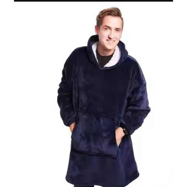 Толстовка плед Huggle Hoodie з рукавами 80 x 100 см теплий худі з капюшоном і великою кишенею для рук унісекс
