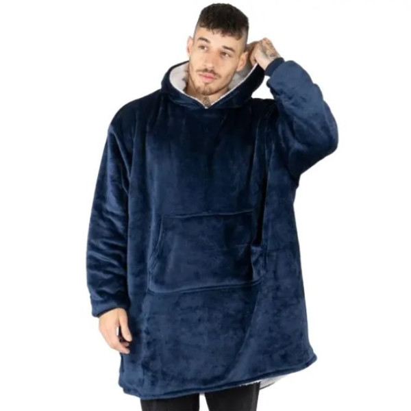 Толстовка плед Huggle Hoodie з рукавами 80 x 100 см теплий худі з капюшоном і великою кишенею для рук унісекс