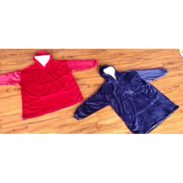 Толстовка плед Huggle Hoodie оверсайз 80 x 100 см теплий флісовий худі з капюшоном і великою кишенею для рук