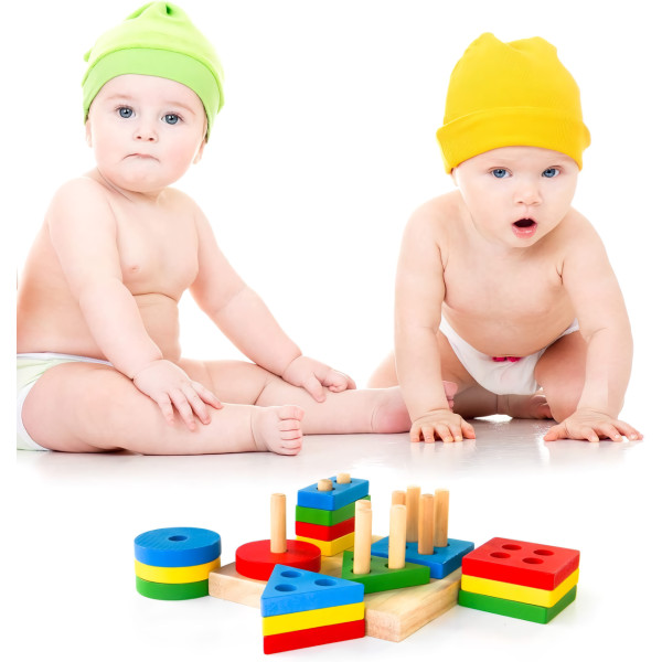 Розвиваюча дерев'яна геометрична іграшка для дітей, 16 фігур, Tree Toys