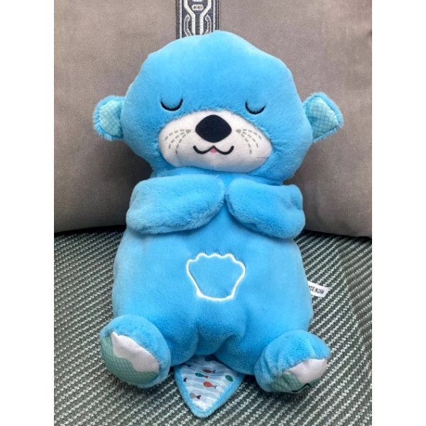М'яка дитяча іграшка Дихаюча Видра Синя fisher price для сну, Видра з функцією дихання