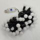 Гирлянда Шарики USB LED 5 м, 50 лампочек, 8 режимов разноцветная | Светящаяся гирлянда для декора из цветных шариков