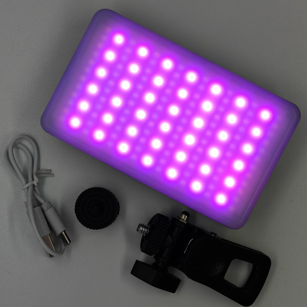Портативний RGB відео світло на акумуляторі для телефону | Накамерний кишеньковий відео світло | Фітолампа