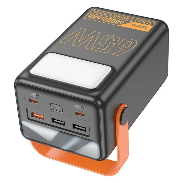Універсальна мобільна батарея Hoco J110A Powerful PD65W/LCD/Lamp 60 000mAh Чорна
