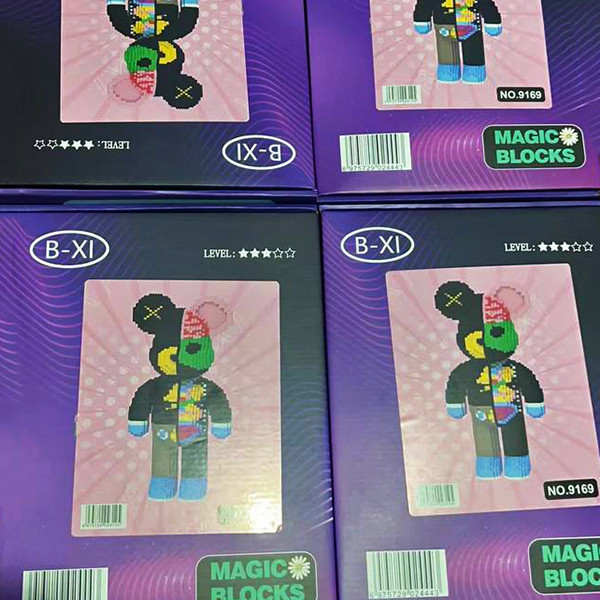 3D конструктор Magic Blocks «Dissected companion» Bearbrick 50 см - блоковий ведмедик у стилі KAWS, 4000+ деталей