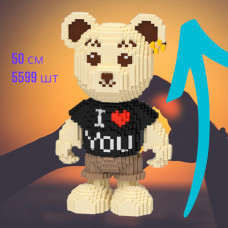Конструктор 3D Magic Blocks у формі ведмедика Bearbrick "Kisses" I love you 50 см 5599 деталей