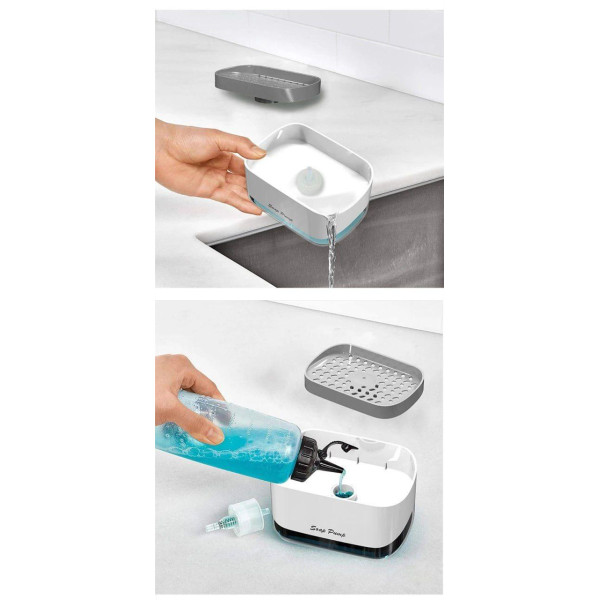 Кухонний дозатор для рідкого мила soap pump Диспенсер для кухні для мийного засобу, 2в1 для кухонного мила