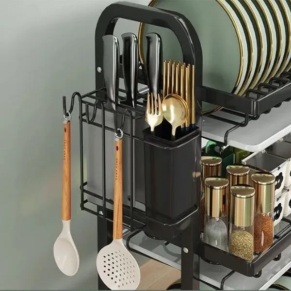 Сушарка для посуду настільна Double layered bowl rack Кухонний органайзер для сушіння та зберігання посуду
