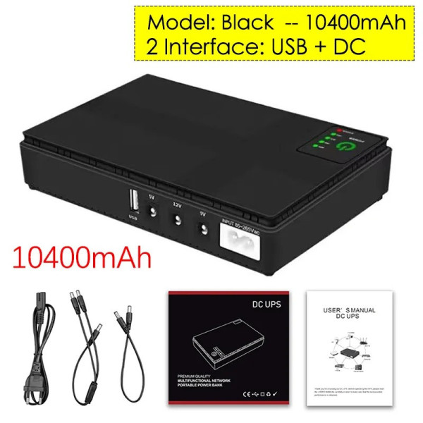 UPS для Wi-Fi роутера DC1018P 10400 Mah Упс Міні Ібп 5 9 12 V Павербанк для роутера 12 вольтів