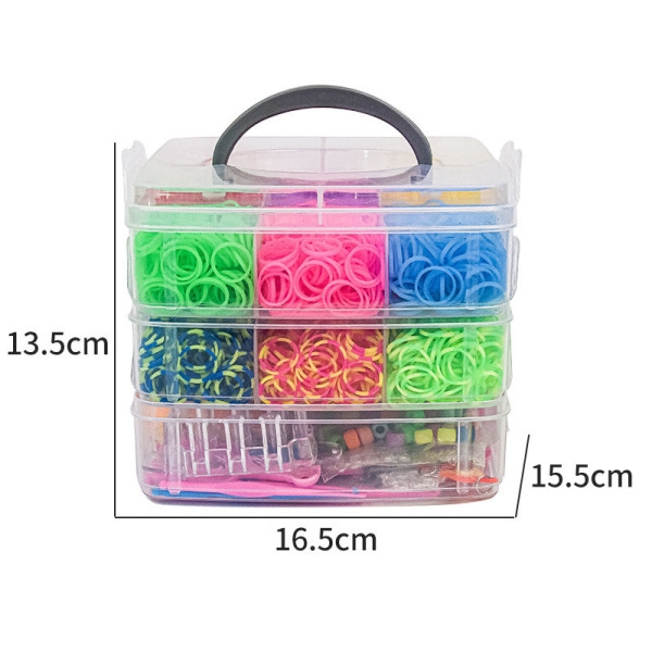 Великий набір гумок для плетіння браслетів Fashion Loom Bands у кейсі на 3 яруси для дітей
