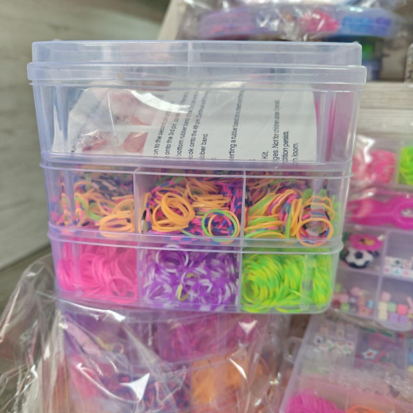 Великий набір гумок для плетіння браслетів Fashion Loom Bands у кейсі на 3 яруси для дітей