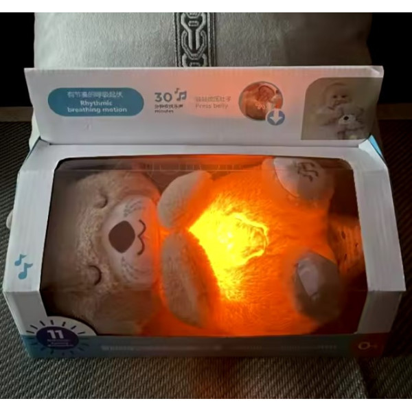 М'яка дитяча іграшка дихаюча видра Рожева fisher price для сну, іграшка-нічник Видра з функцією дихання