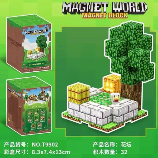 Детский Магнитный конструктор кубики Minecraft 32 штук из магнитных блоков, конструктор на магнитах из кубиков