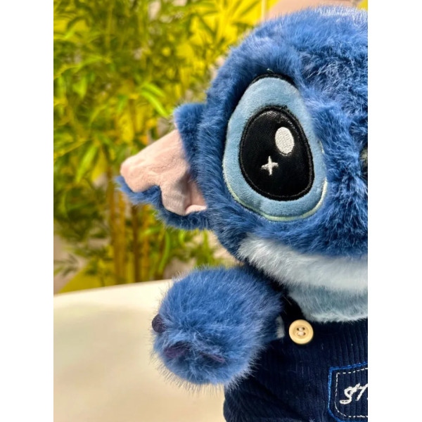 Стіч у комбінезоні 30 см Stitch, м'яка іграшка Стіч дісней у костюмі на подарунок дорослому та дитині